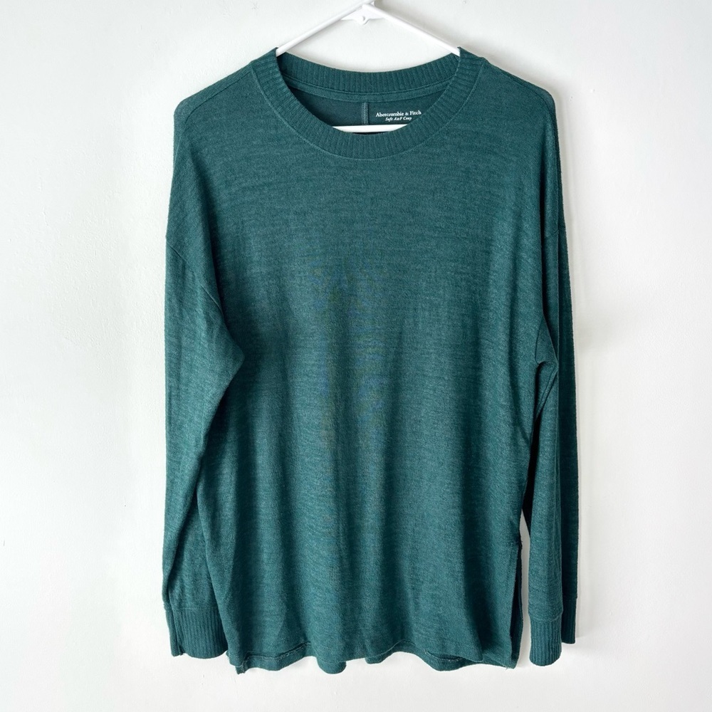 Abercrombie & Fitch Forest Green Soft A&F Cozy Knit Pullover Slouchy Oversized